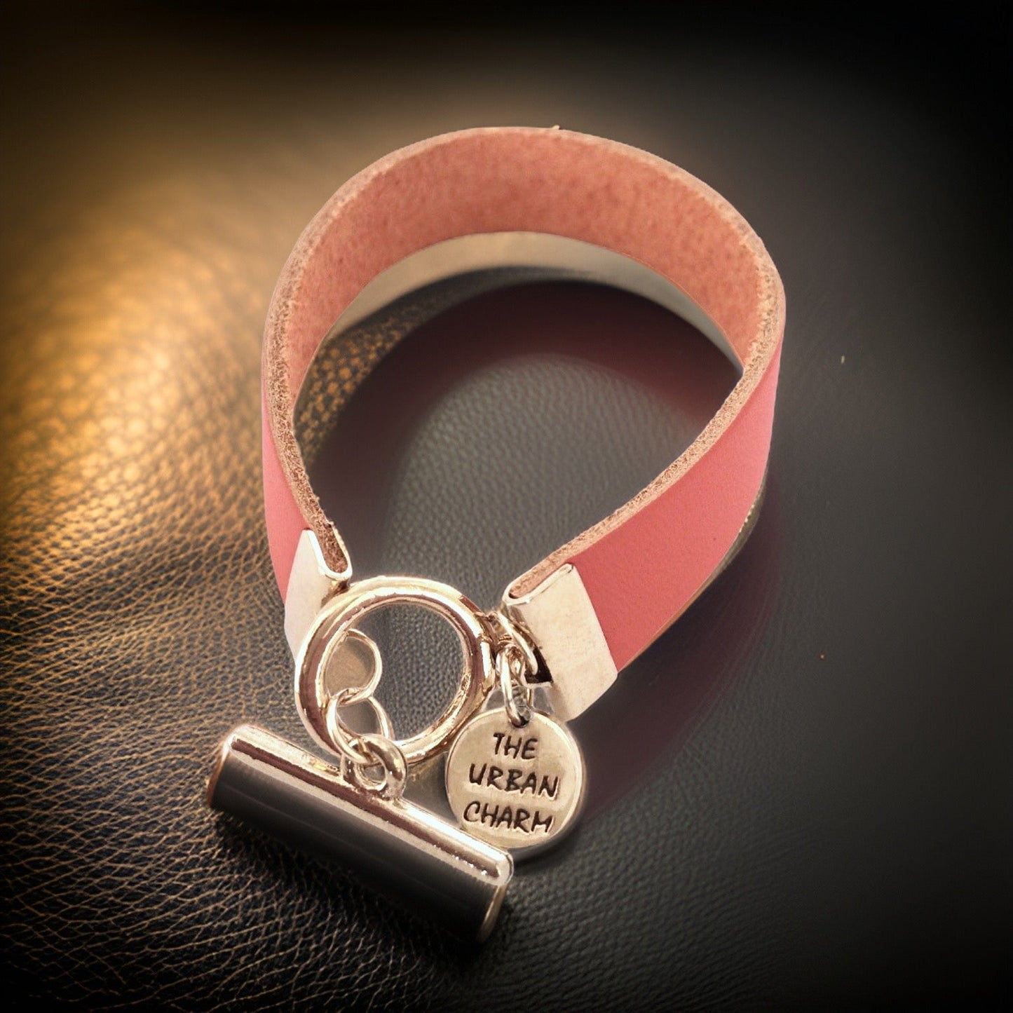 Orange Leather Color Band Bracelet