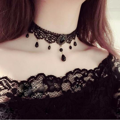 Korean Fashion Velvet Choker Necklace For Women Vintage Sexy Lace