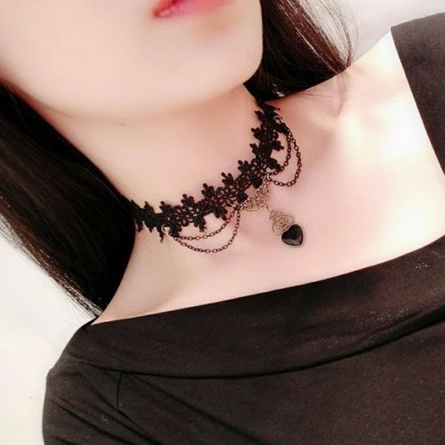 Korean Fashion Velvet Choker Necklace For Women Vintage Sexy Lace