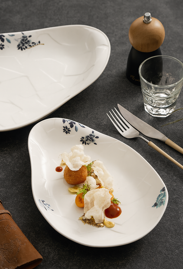 Flowform Porcelain Plate — Inspired by Natural Motion and Cracked