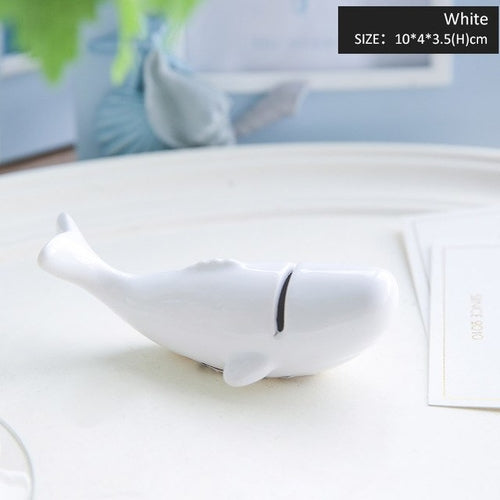 Business Card Holder Ceramic Whale Shape Card