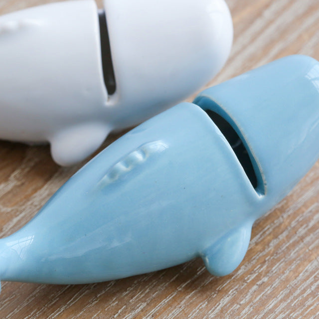 Business Card Holder Ceramic Whale Shape Card