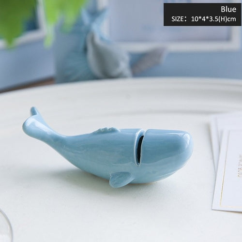 Business Card Holder Ceramic Whale Shape Card