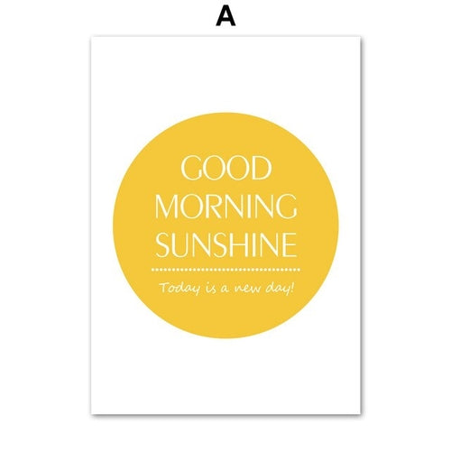 Moon Sun Good Life Quotes Wall Art Canvas Painting