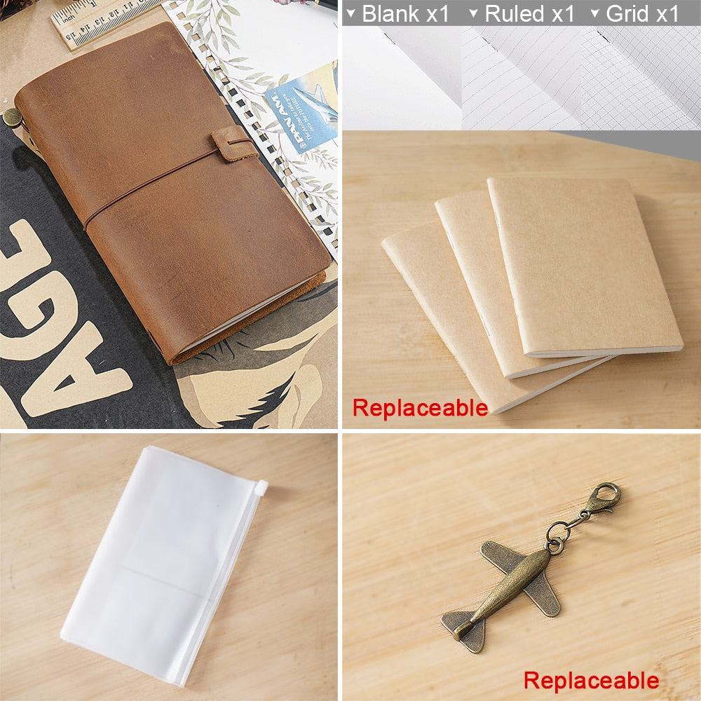 Moterm Hot Sale 100% Genuine Leather Notebook Handmade Vintage Cowhide