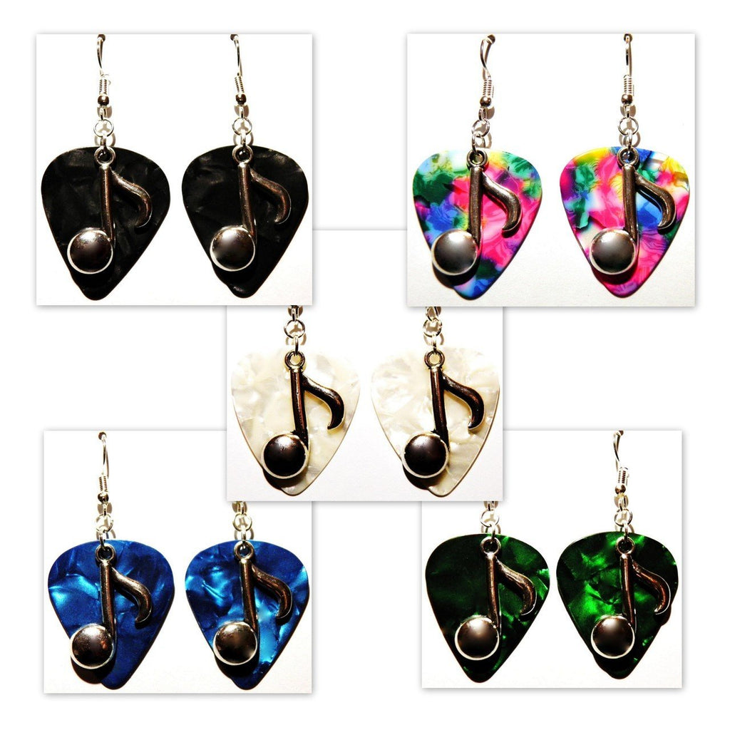 Guitar Pick Earrings For Women Handmade Colorful Dangle Music Note Jewelry Gothic Edgy Festival Ready