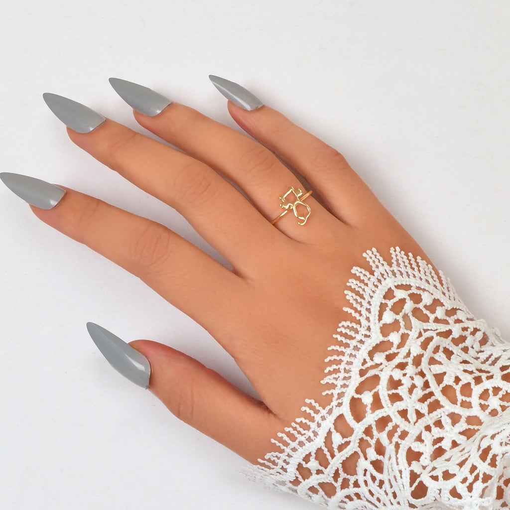 Cute Gold Plated Cat Finger Open Ring Minimalist Jewellery Dainty Gift