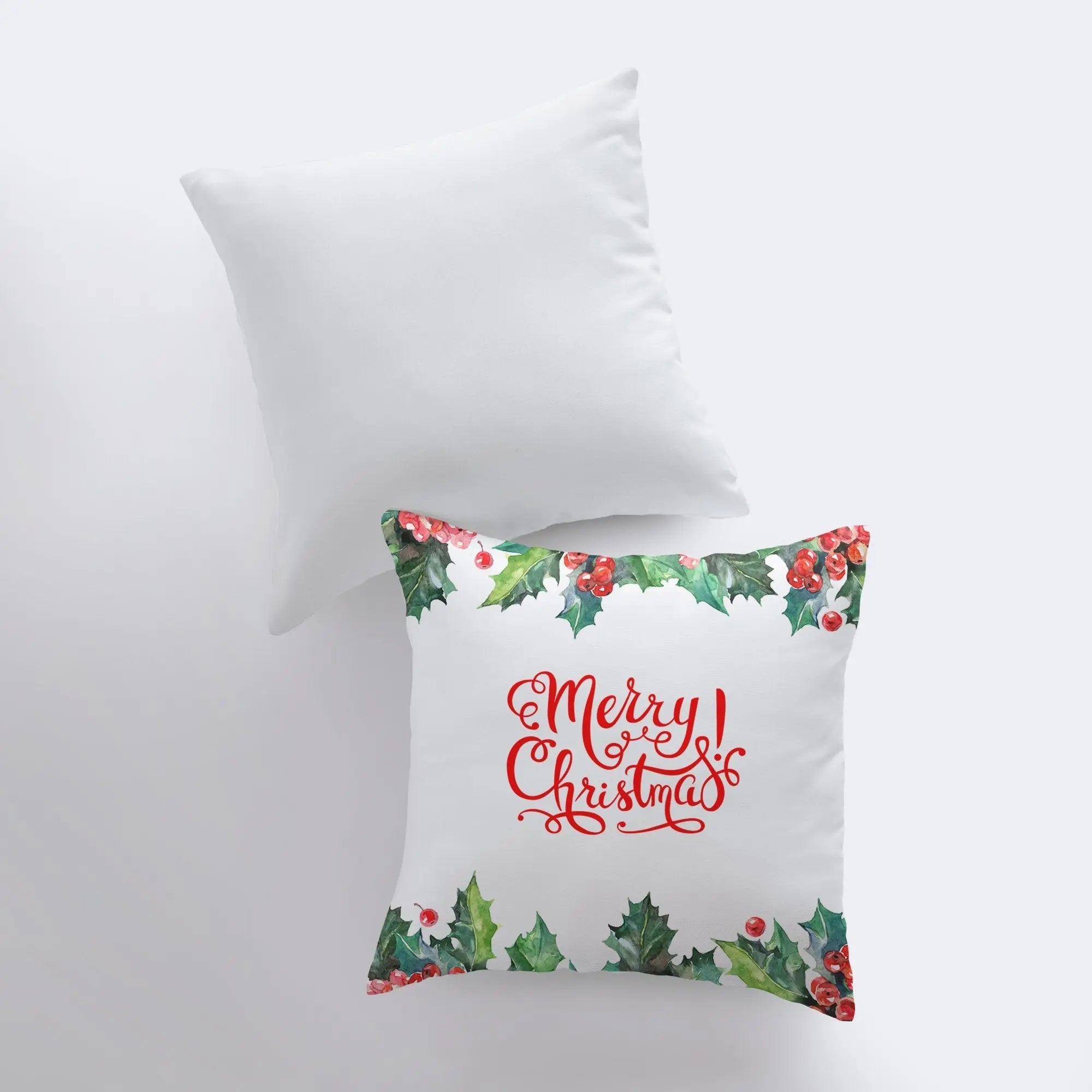 Merry Christmas Holly Pillow