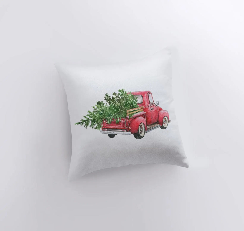 Christmas Red Truck Pillow
