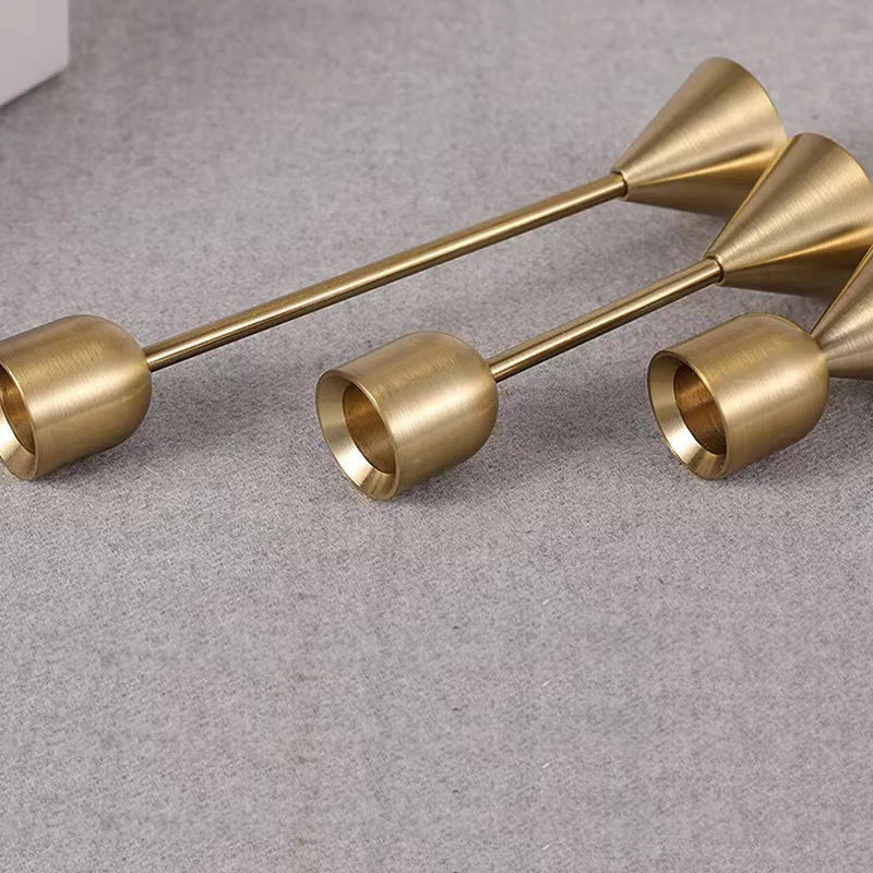 Luxury Golden Color Metal Candle Holders Candlestick Wedding Table
