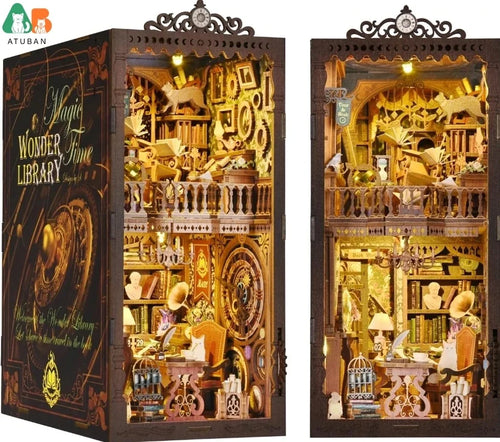 Book Nook Kit,DIY Miniature Dollhouse Booknook Kit,3D Wooden Puzzle