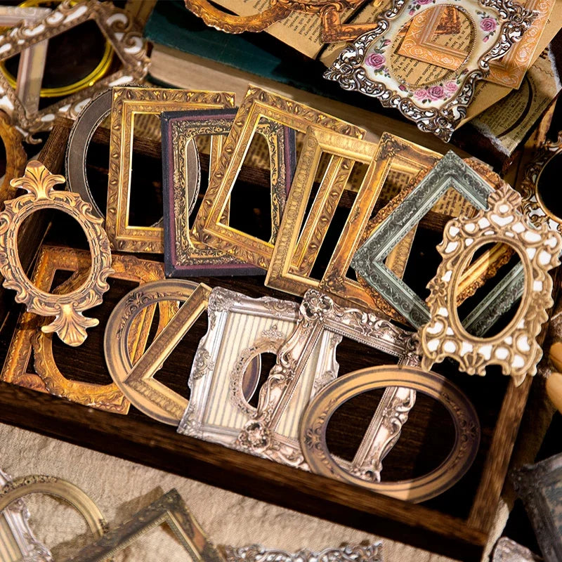 Journamm 30pcs/pack Vintage Cutout Frame Decor Paper Junk Journal DIY