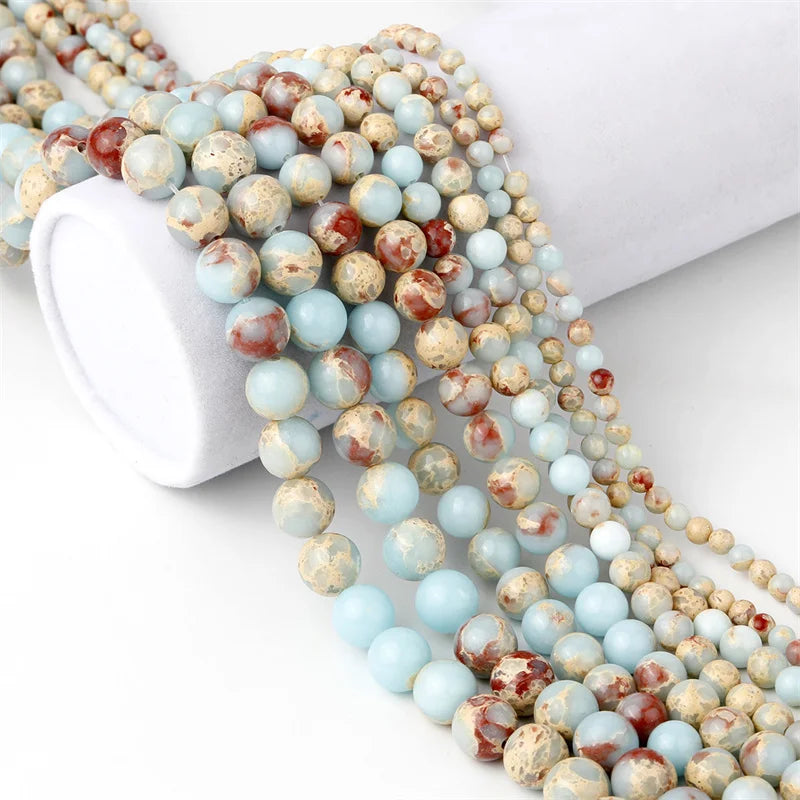 Natural Stone Beads Lava Jaspers Tiger Eye Quartz Agates Round Loose