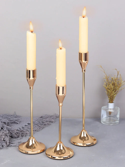 European Style Metal Candle Holders Set Of 3 Candlesticks For Home Decor And Versatile Use