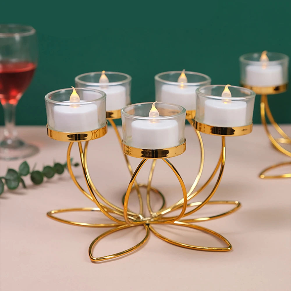 Metal Candlestick Holder Iron Candle Holders for Romantic Candlelight