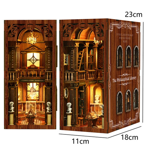 DIY Book Nook Kit 3D Wooden Puzzle Miniature Doll House  Assembly