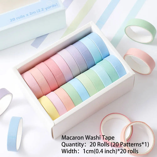 20 Rolls Washi Tape Set Thin Masking Tape For Arts And Crafts Ideal For Scrapbooking And Card Making