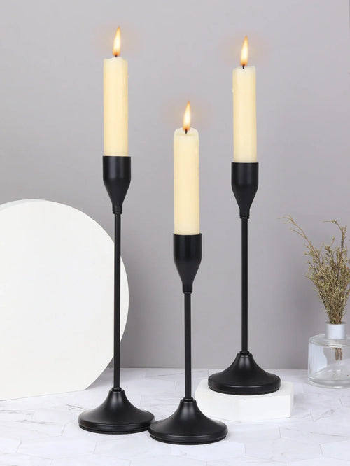 European Style Metal Candlestick Set of 3 Exquisite Durable Candle Holders for Home Decor