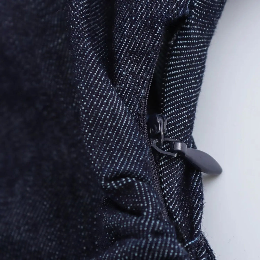 ETJ 2025 traf Spring New 1975 series denim MIDI dress with lapel side