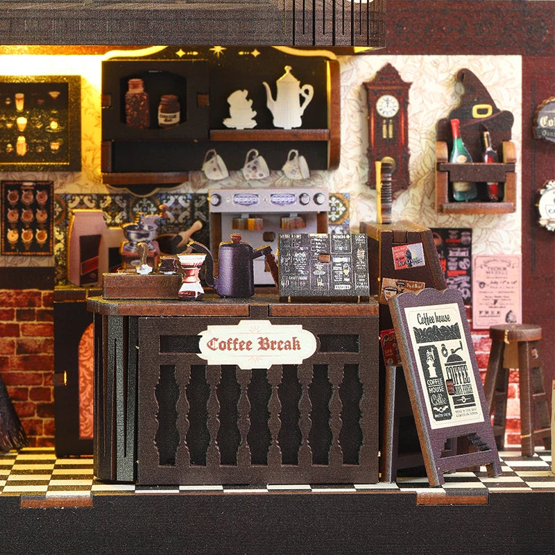 DIY Book Nook Kit Mini 3D Wooden Bookshelf Set Doll House Bookshelf