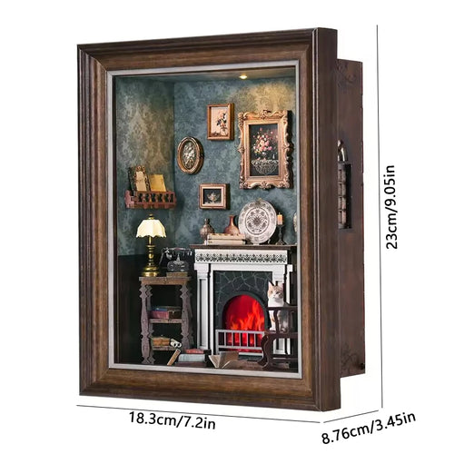 DIY Book Nook Kit 3D Miniature Wooden Doll House Photo Frame Ornament