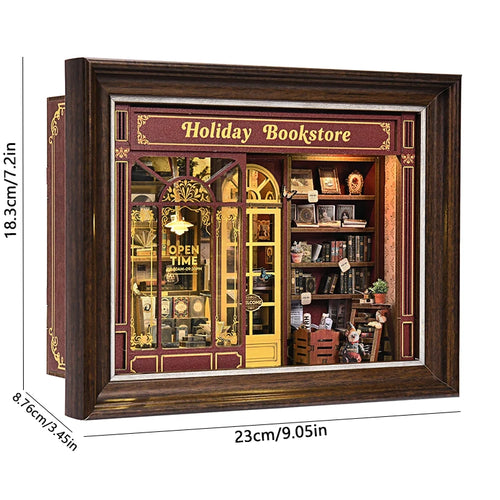 DIY Book Nook Kit 3D Miniature Wooden Doll House Photo Frame Ornament