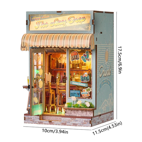 DIY Book Nook Kit Shelf Inser Dollhouse Model Building Kit Wooden