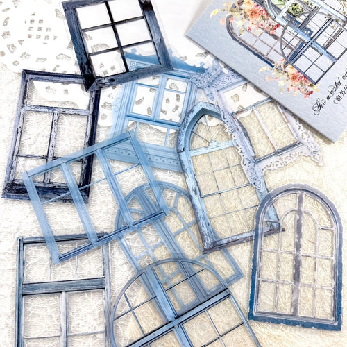 JIANQI 11 Pcs/Pack Retro Gate Stickers Decorative Scrapbooking Collage