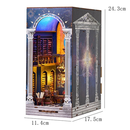 DIY Book Nook Kit Bookend Kit Wooden Doll House Bookshelf Insert Decor