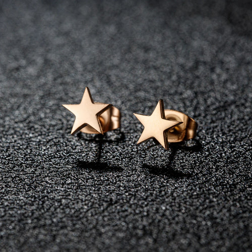 1 Pair New Stainless Steel Star Earrings Tiny Star Stud Earrings For