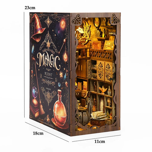 DIY Book Nook Kit 3D Wooden Puzzle Miniature Doll House  Assembly