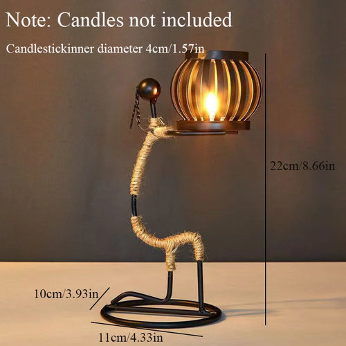 Nordic Metal Candlestick Abstract Character Sculpture Candle Holder