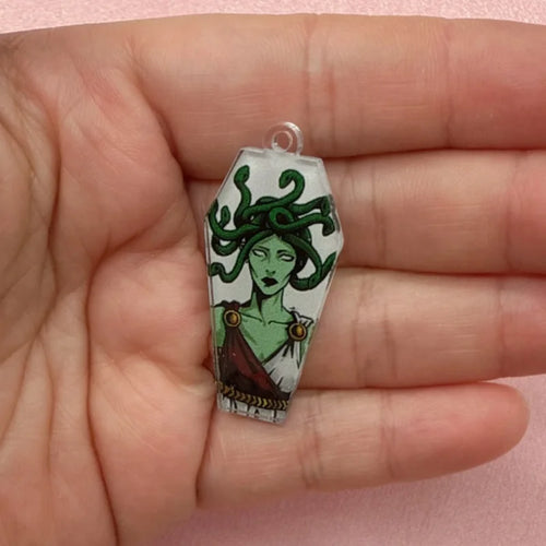 12-Piece Halloween Coffin Acrylic Pendants - DIY Earring & Jewelry Making Charms