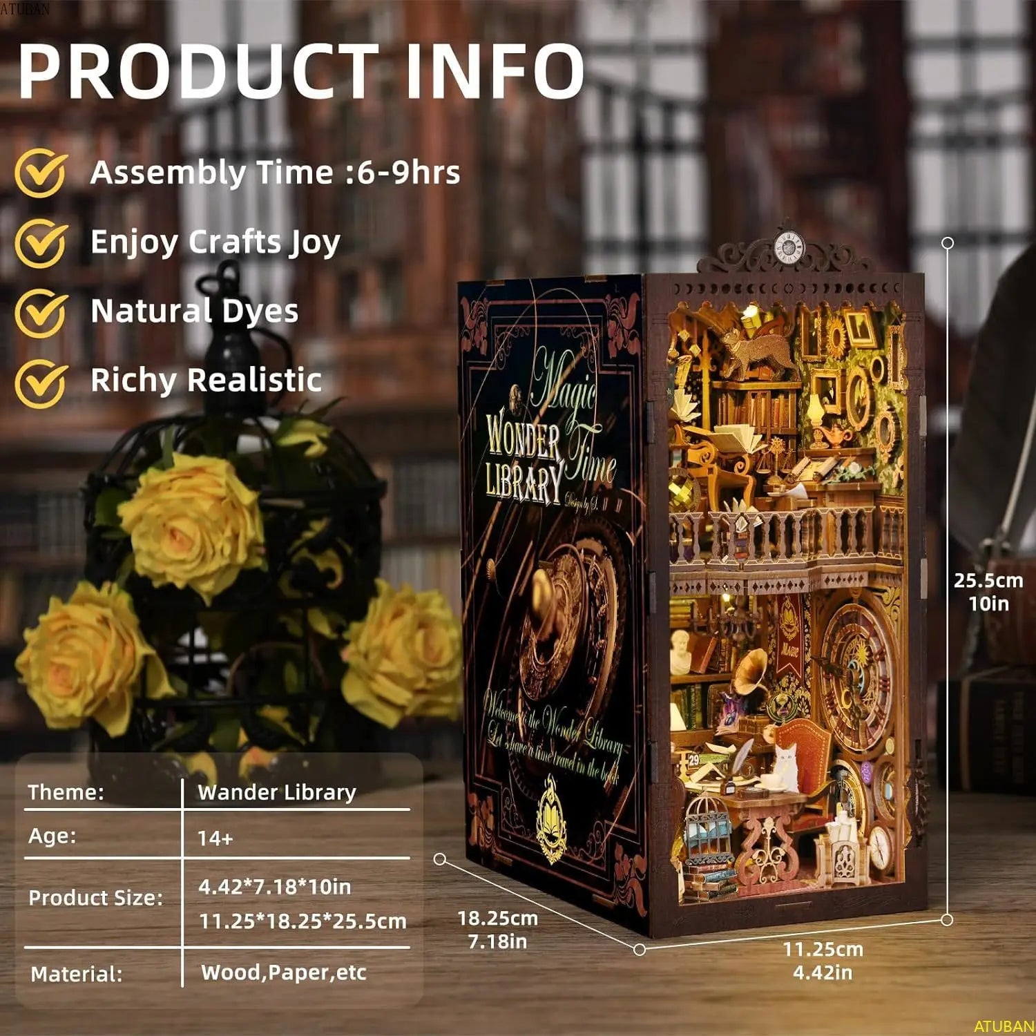 DIY Book Nook Kit, DIY Dollhouse Booknook Bookshelf Insert Decor Alley