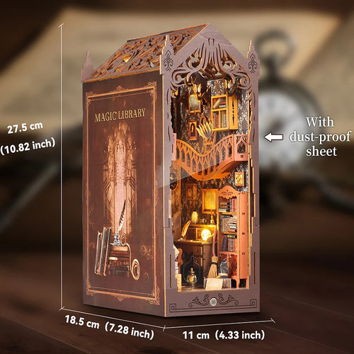 DIY Book Nook Kit 3D Wooden Puzzle Miniature Doll House  Assembly
