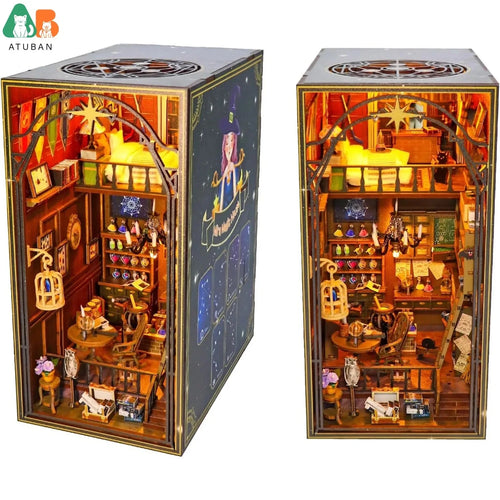 Book Nook Kit,DIY Miniature Dollhouse Booknook Kit,3D Wooden Puzzle