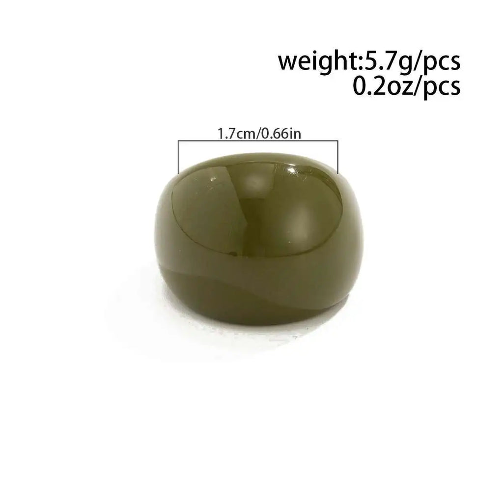 Ingemark 4 Colors Boho Kpop Resin Acrylic Irregular Finger Rings for