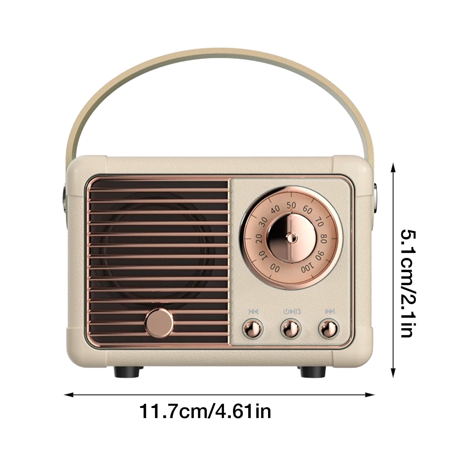 Bluetooth Compact Retro Speakers With Radio Portable Mini Speaker For Home Office Outdoor Travel Five Point Zero