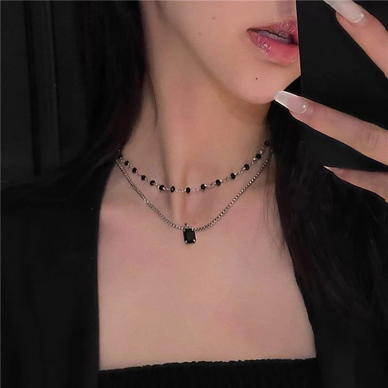 Women Choker Necklace Double Layer Beads Necklace Gift for Friend