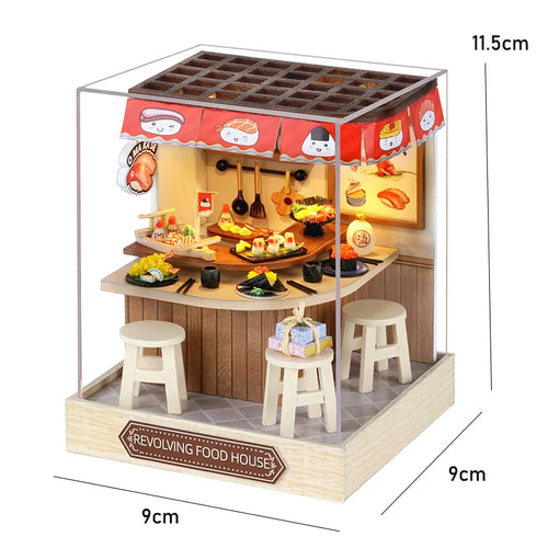 DIY Book Nook Kit Figurines Miniature Booknook Wooden Doll House 3D