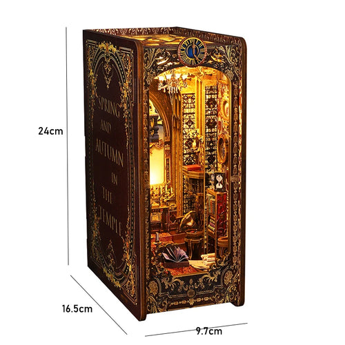 DIY Book Nook Kit Miniature Doll House With LED Light 3D Puzzle Model