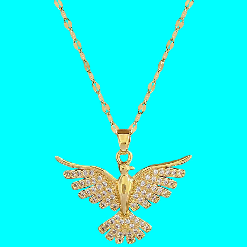 Phoenix Eagles Stainless Steel Pendant Necklace - Women's Statement Jewelry