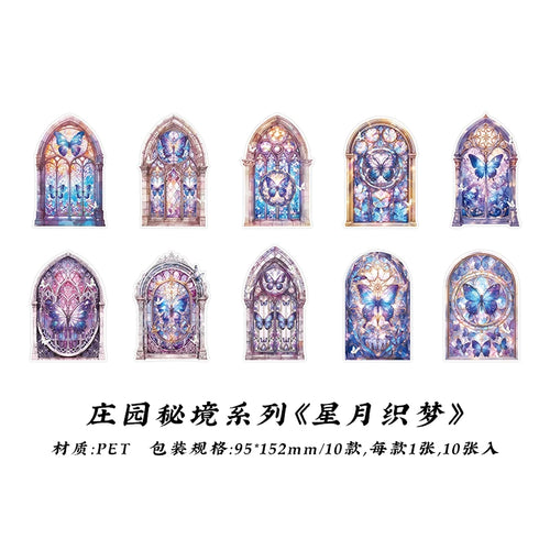 10 Pieces Flower Window Sticker Pet Materials for Collage Junk Journal DIY Craft Supplies