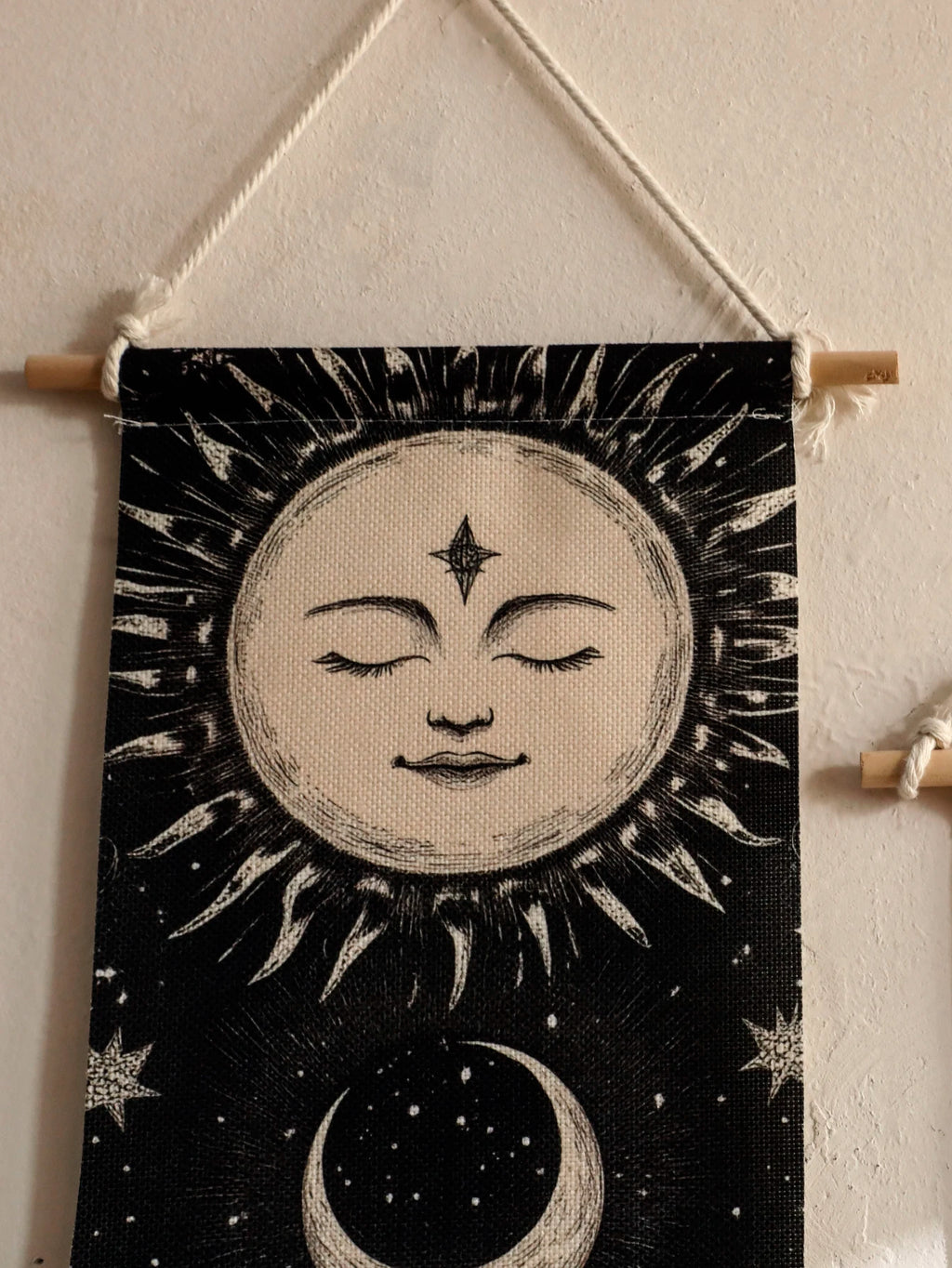 Moon Phase Celestial Wall Tapestry Boho Black And White For Gothic Home Decor Lovers