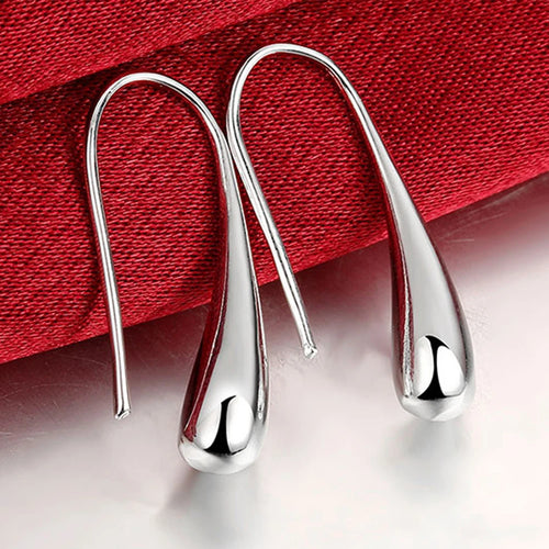 Top Quality 925 Sterling Silver Earrings Simple Round Circle Hoop