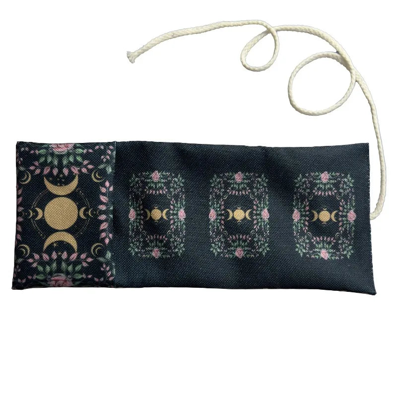 1pc Moon Star Tarot Storage Bag Pink Rose Floral Celestial Polyester