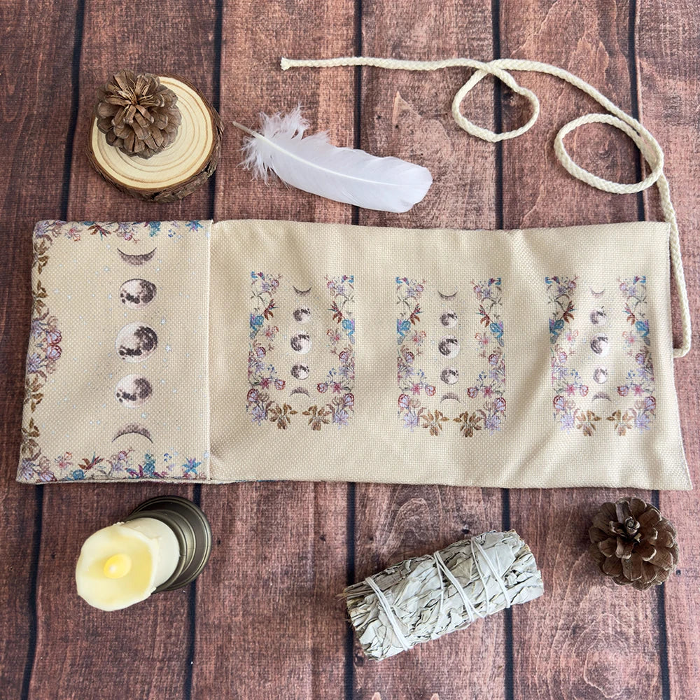 Lunar Phase Tarot Card Storage Pouch Enchanted Shadows