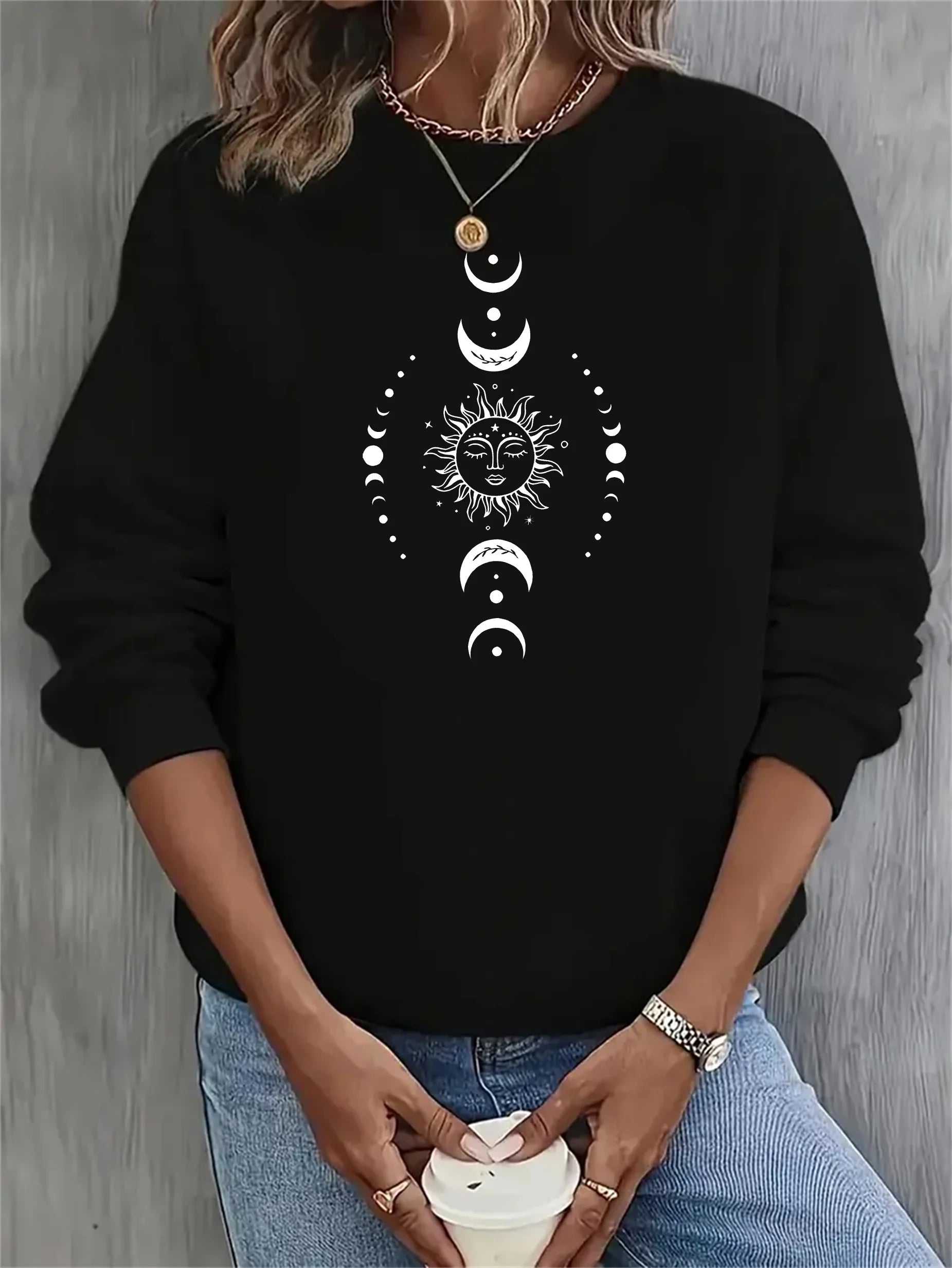 women Hoodies Celestial Moon Sweatshirt Women's Celestial Moon & Stars