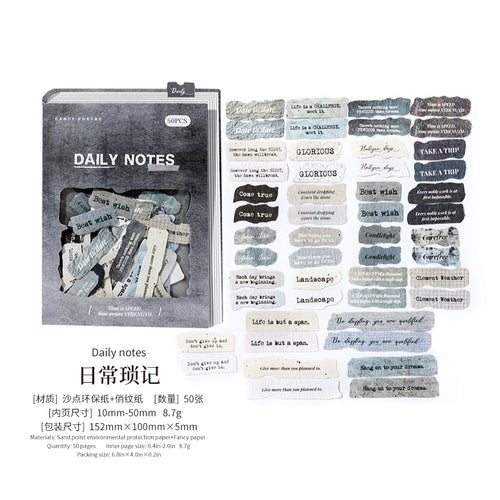 JIANQI 50 pcs Vintage English letter Stickers Specialty paper material