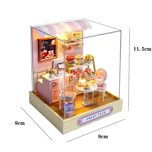 DIY Book Nook Kit Figurines Miniature Booknook Wooden Doll House 3D